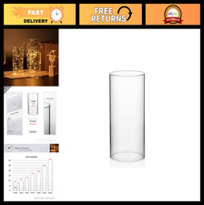 Clear Glass Hurricane Candle Holder Sleeve - 4" Wide, 8" Tall Cylinder Shade