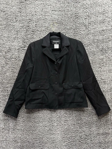CHANEL BLAZER MONOPETTO LANA USAT 2 33310 P ero NEROia Ta