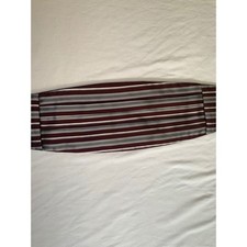 Ermenegildo Zegna Mens Silk Cummerbund Burgundy Black White Striped Formal Italy