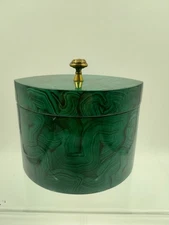 Maitland Smith Faux Malachite Dresser Box With Brass Knob Free Shipping