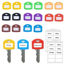 16 Pcs Colored Silicone Key Covers Caps Set with Blank Printed Standard, Red
