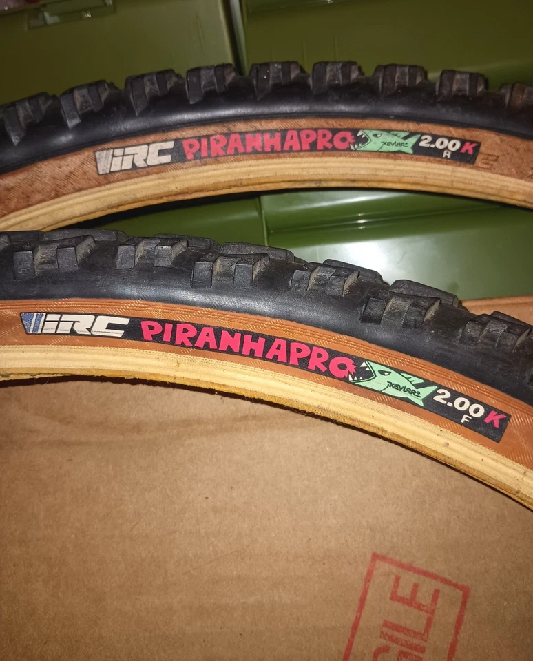 2-Vintage NOS 26" IRC Piranha Pro Mountain Bike Tire Skinwall  26x2.00 1.50 1.75 - Image 2 of 4