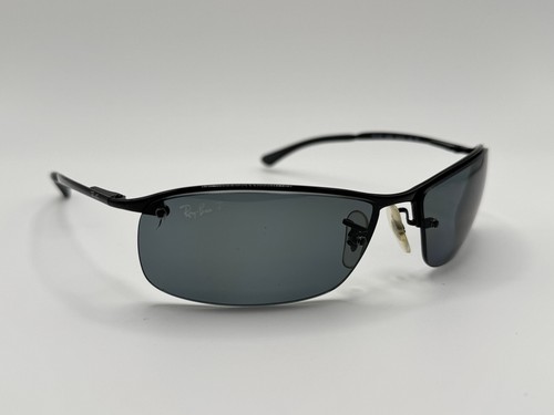 Ray-Ban RB3183 002/81 Black/Black Lens Polarized Sunglasses Italy READ DESCR