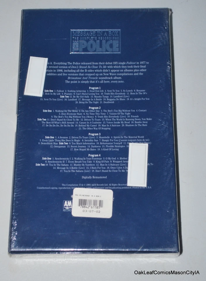 The Police Message In A Box The Complete Recordings On 4 Cassettes 1993 SEALED - Image 2 of 2