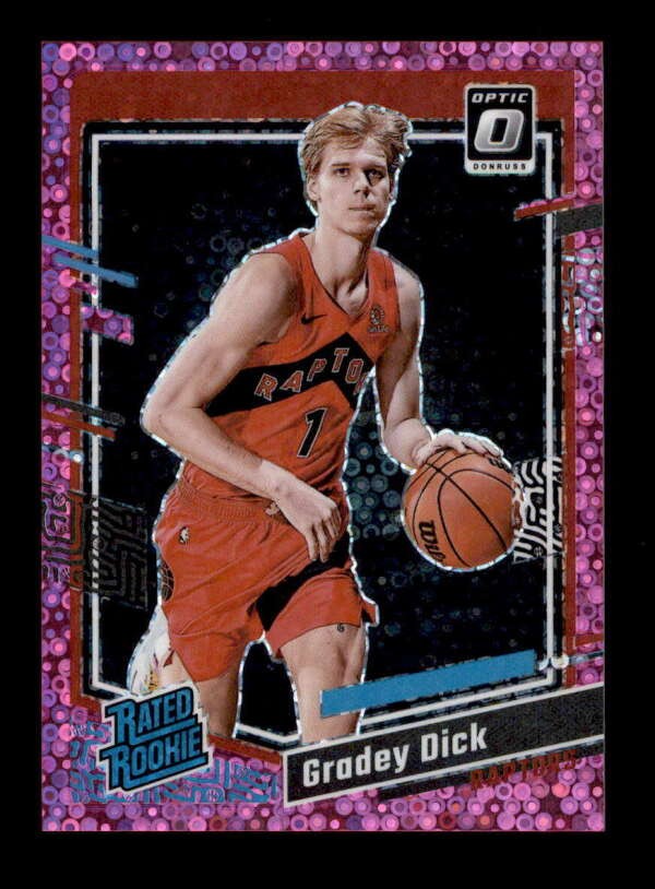 GRADEY DICK 2023/24 DONRUSS OPTIC #212 RATED ROOKIE PINK DISCO PRIZM #/25 T6431