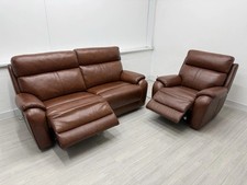 LA Z BOY 'WINCHESTER' LEATHER 3 SEATER + ARMCHAIR RECLINER SOFAS