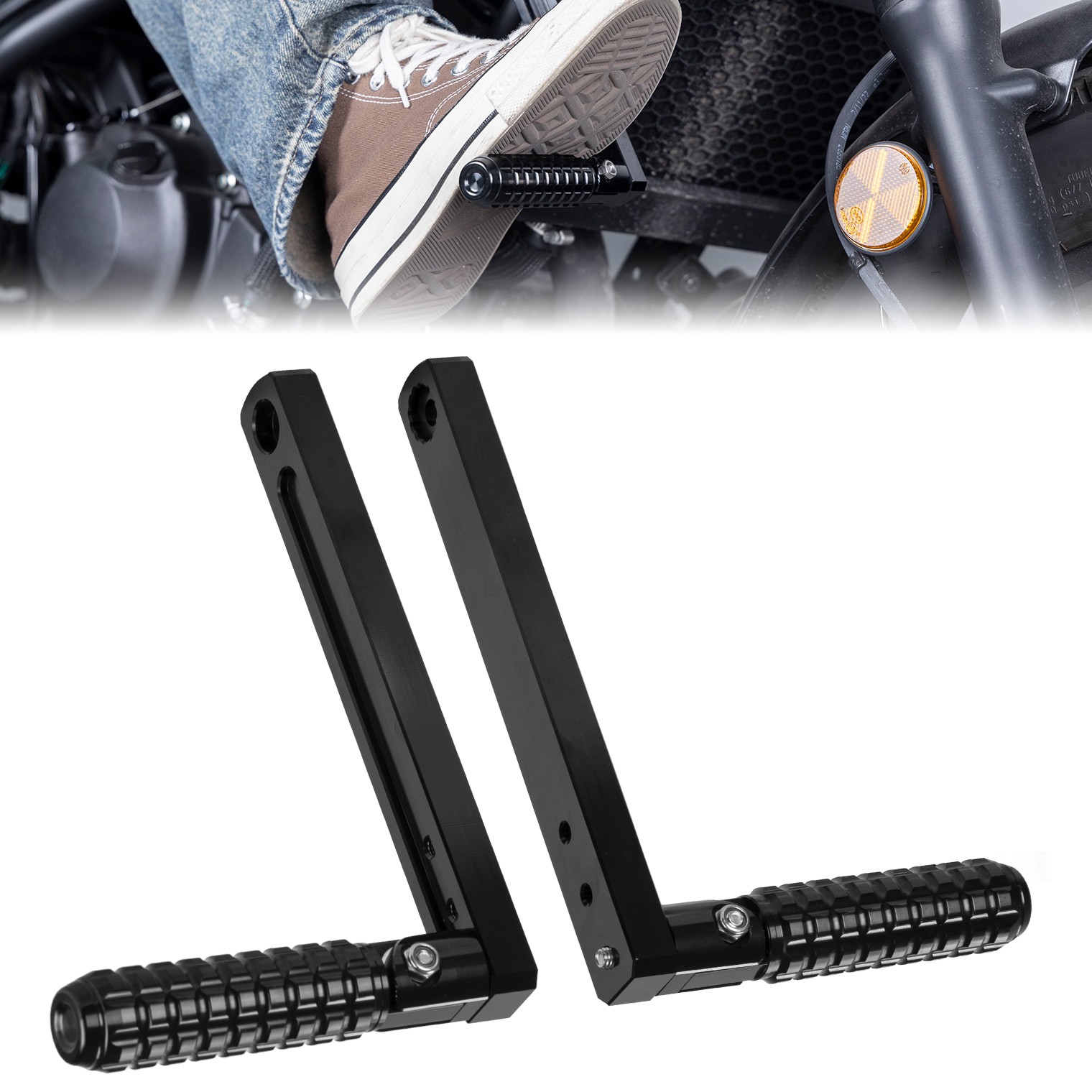 Universal Motorcycle Highway Pegs Foot Pegs for 7/8" 1" 1.25" Round Crash Bars