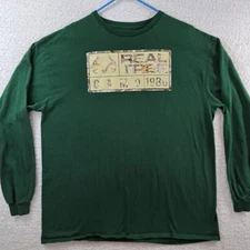 Real Tree Fishing T Shirt Mens XL Long Sleeve Green