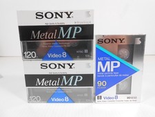 Lot of 3 SONY MP 2-Sony P6-120MP  1-Sony P6-90MP Video8 Cassette Tapes. NEW