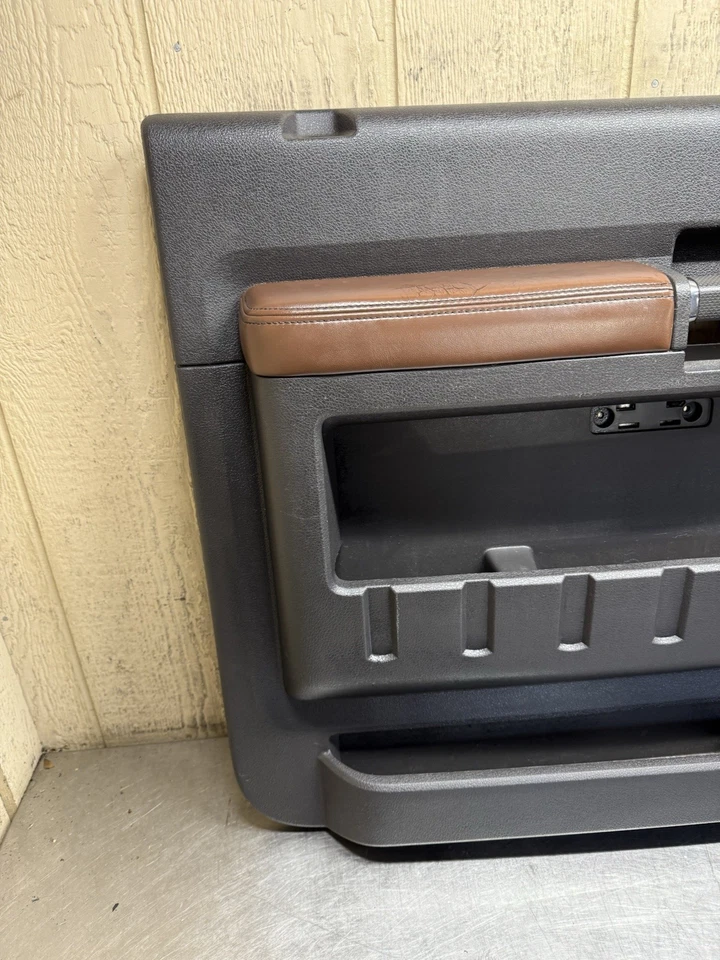 Panel de puerta interior delantero izquierdo Ford F250 Platinum 12-16 NEGRO Y MARRÓN OEM Foto 2 de 4