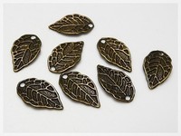 10 Kleine AnhäNger Blatt In Antik Bronze