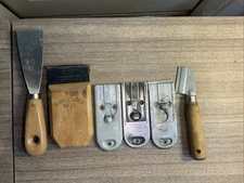 USA Vintage Red Devil Hook Scraper No 25 + Warner Paint Scraper & Utility Knives