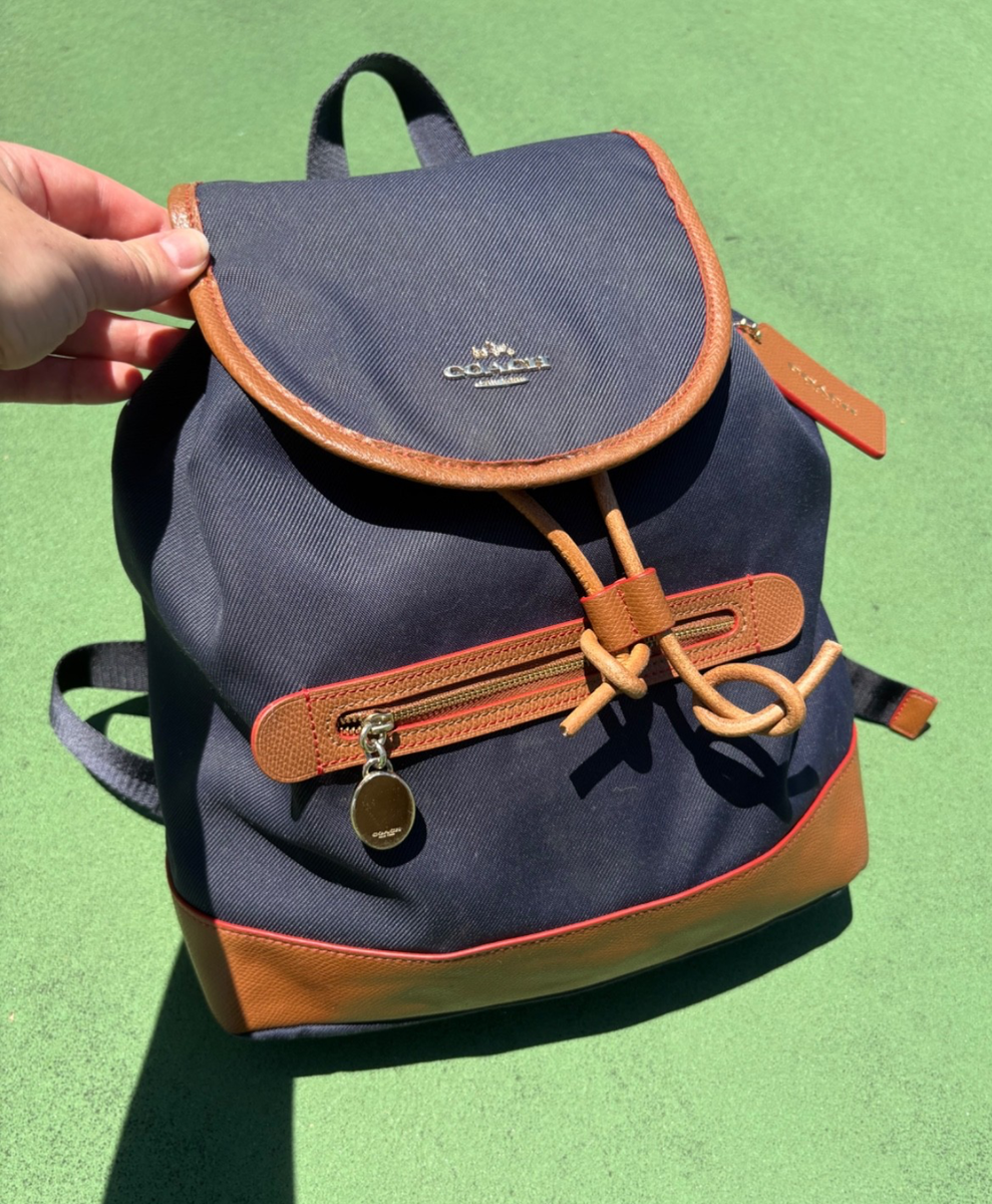 Coach C4121 Pennie Pebbled Leather Mini Backpack Coach C4121 Penny Backpack 22 IN Red | eBay main image 3