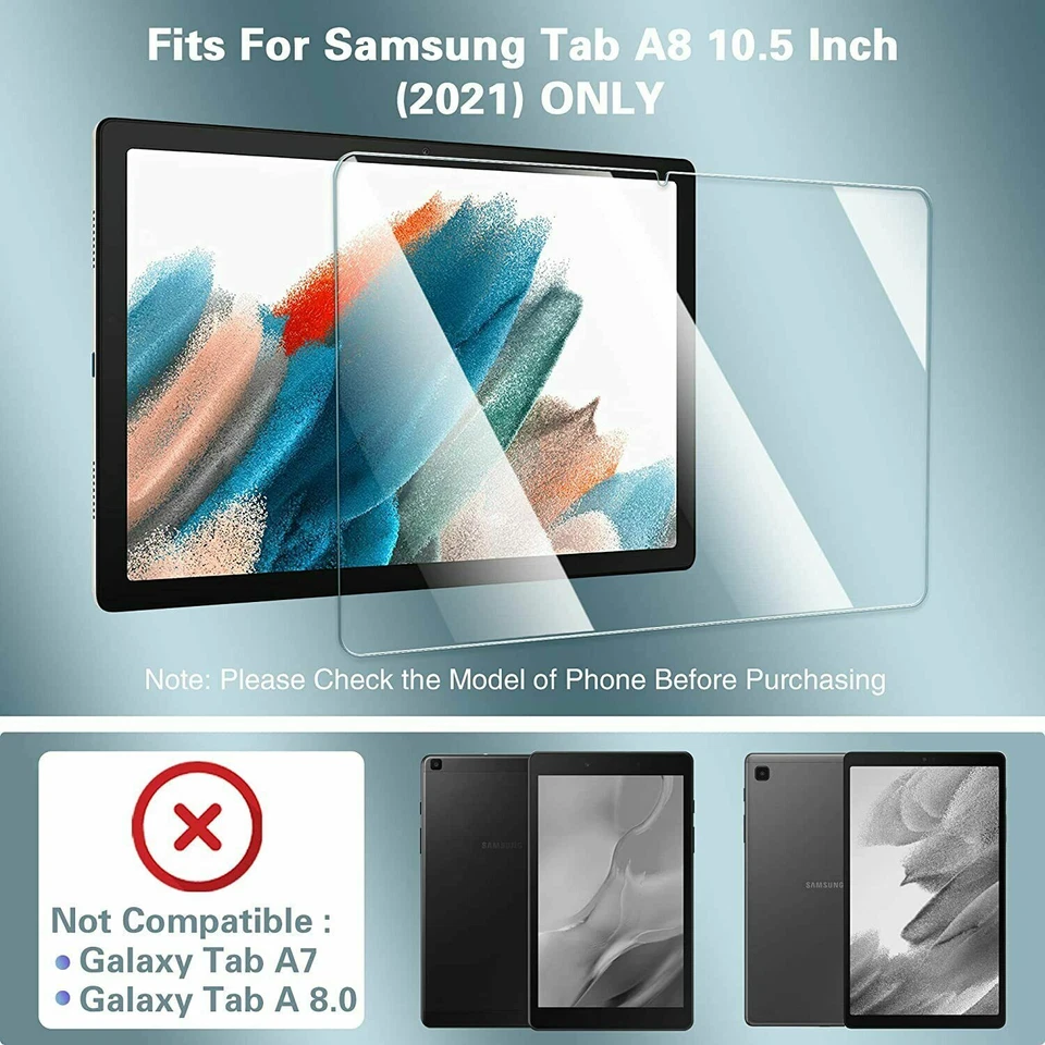 钢化玻璃屏幕保护膜 适用于三星 Galaxy Tab A8 10.5 英寸 SM-X200 — 第 4/4 张图片