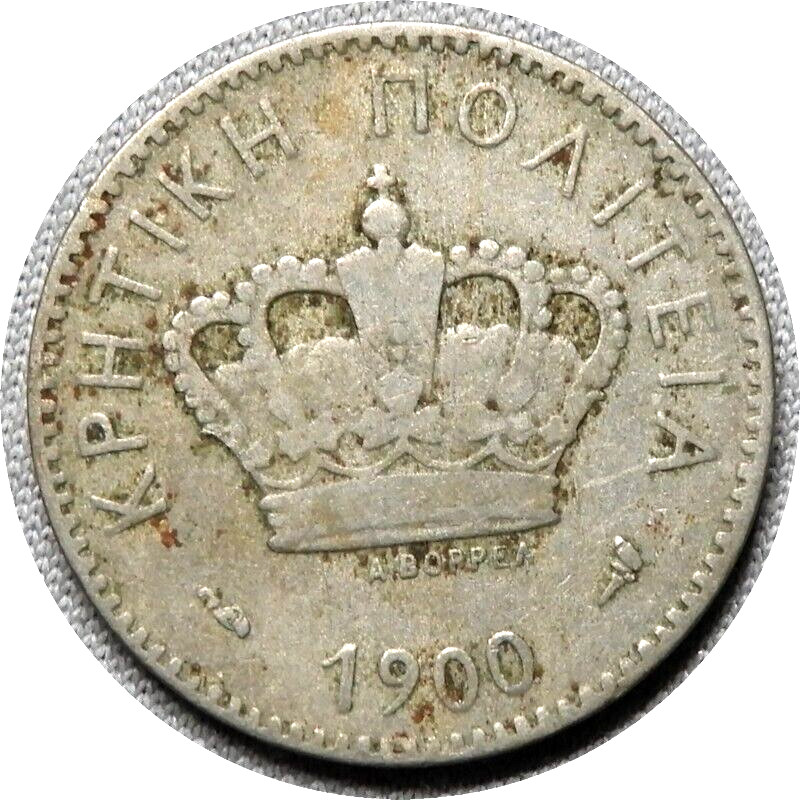 elf Crete under Greece 10 Lepta 1900 A