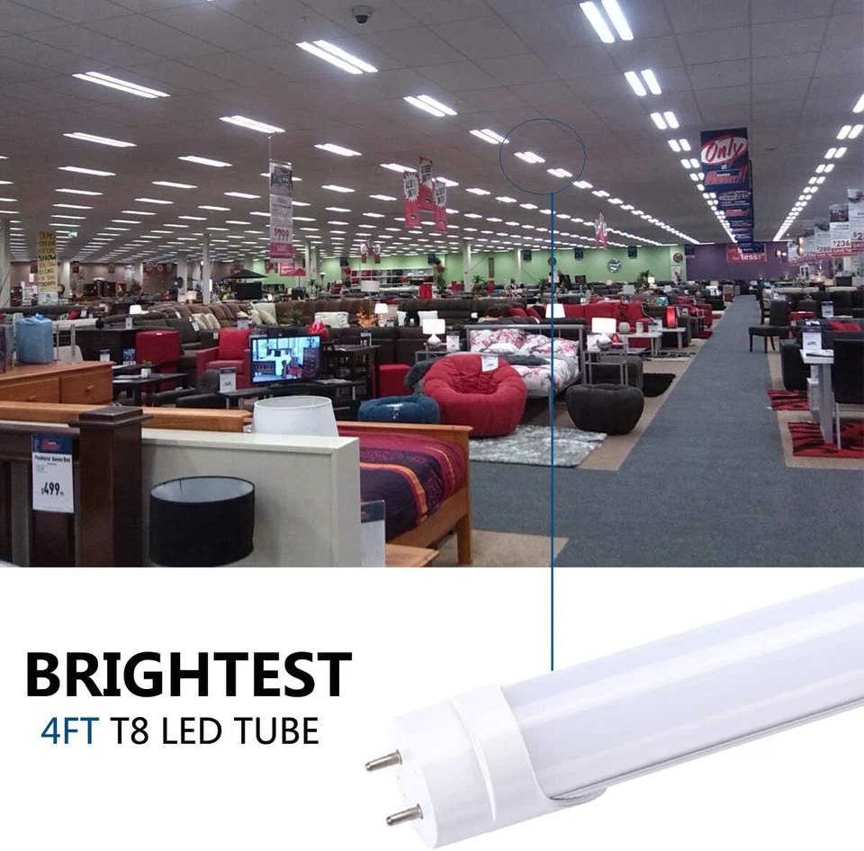 Tubo LED T8 22W 4 pies 3000K 4000K 6000K 40W luces fluorescentes de repuesto AC110V Foto 3 de 4
