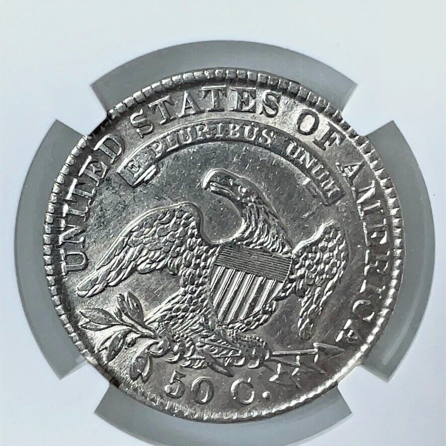 1830 Capped Bust Early Silver Half Dollar 50C NGC AU Details Cleaned - Image 4 of 4