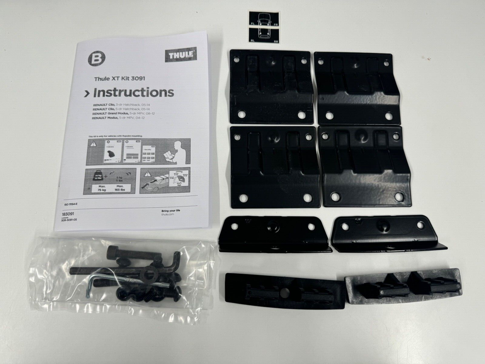 THULE FITTING KIT 3091 Fits RENAULT Clio 3-dr & 5-dr Hatchback 05-14+others