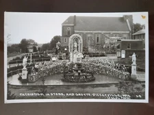 RPPC - Patriotism in Stone, & Grotto, Dickeyville, WI - Mid 1900s, Rough Edges
