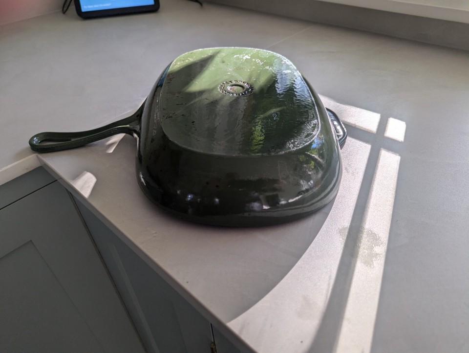 Le Creuset Green Cast Iron Grill Pan Griddle 23 X 32cm eBay
