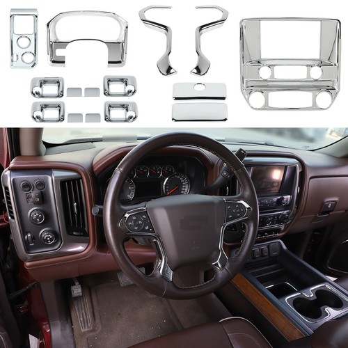 Chrome Full Set Interior Decoration Trim Kit For Chevy Silverado & GMC
