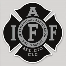 4 Inch Non-Reflective IAFF Black & Grey Gray Maltese Black Flag Sticker Decal