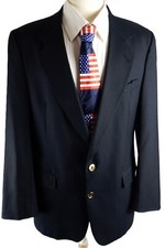 Christian Dior Blazer Men 42R Navy Blue LE CONNAISSEUR Sport Coat Gold Buttons
