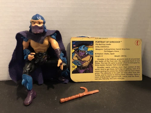 Shredder HARD HEAD Teenage Mutant Ninja Turtles TMNT 1988 W/ File Card