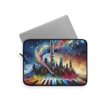 Musical Cityscape Laptop Sleeve, Symphony of Colors