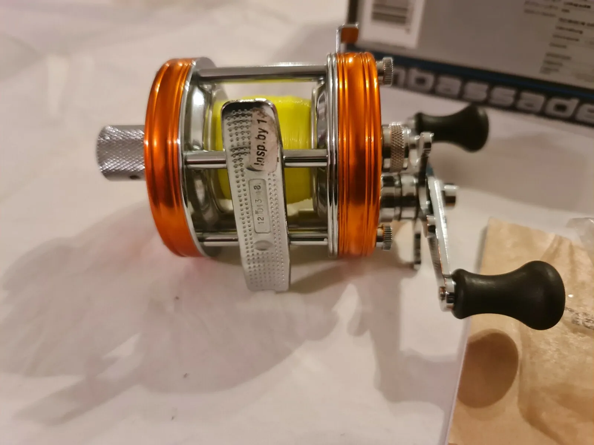 abu ambassadeur 5500c sunset orange reel boxed **sweden**casting