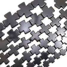 Black Cross Square Howlite Turquoise Spacer Loose Bead 15mm 20mm 30mm 15" DIY