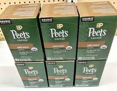 Peet's Organic Coffee Alma de la Tierra Keurig 60 K-Cups Best By Date 4/29/25 AD