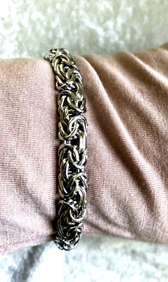 SILVER STYLE BYZANTINE BRACELET STERLING SILVER MAGNETIC CLASP
