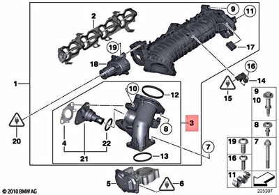 Genuine BMW E84 E90N E91N E92N Intake Manifold AGR Venturi OEM 