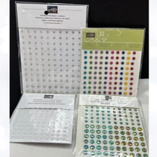 Stampin Up RHINESTONES Gems Pearls Candy Dots Embellishments Lot of 4