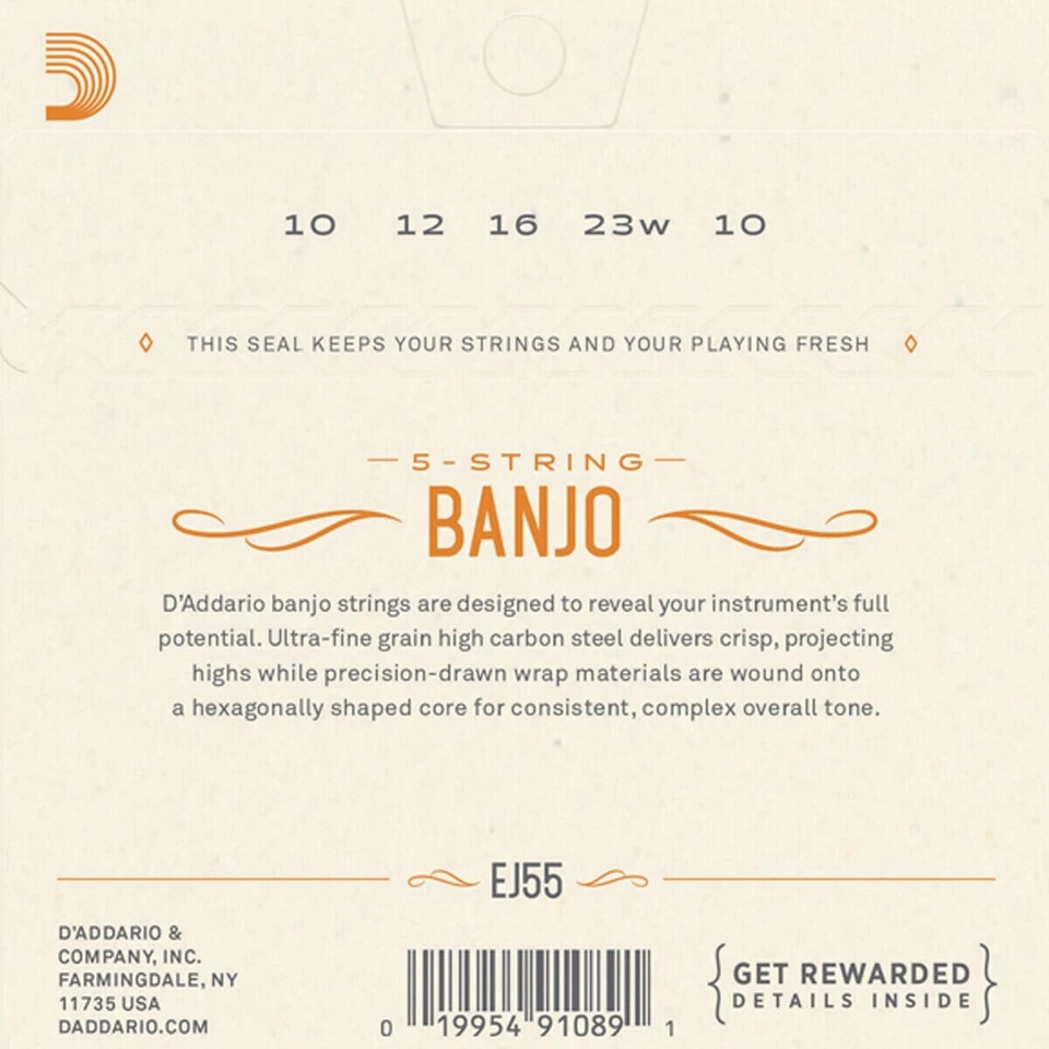D'Addario Banjo Strings 2 Sets EJ55 (formerly J55) Phosphor Bronze Med - Image 3 of 4