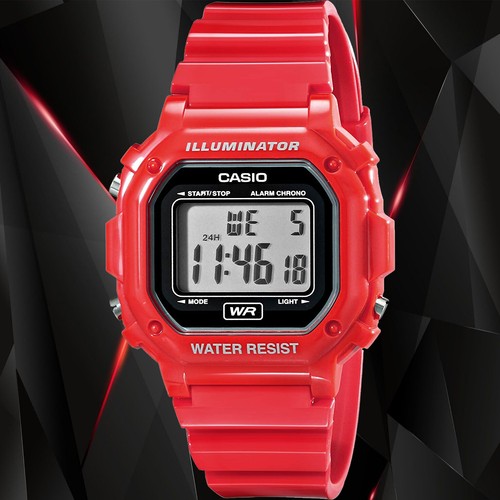 Casio F-108WHC-4A Illuminator Collection Orange Resin Strap Digital Watch UNISEX - Picture 1 of 5