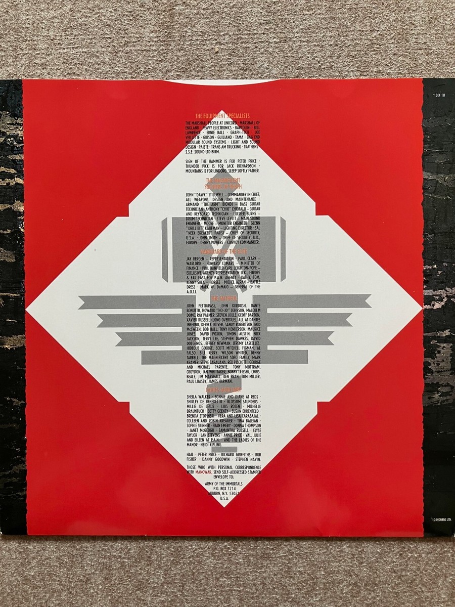 Manowar / Sign of The Hammer 1984 Virgin DIX10 LP Inner JAPAN 美品