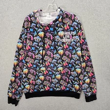 Assholes*s Live Forever Women Sweatshirt Large Blue Hoodie Lets Take A Trip