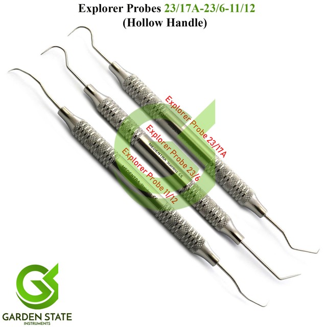 Dental Explorer Probes Hollow Handle Caries & Calculus Detection