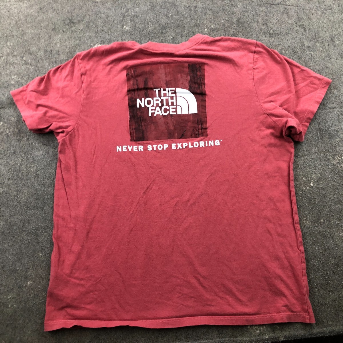 The North Face Shirt Women Large Red Short Sleeve Spell Out Hiking