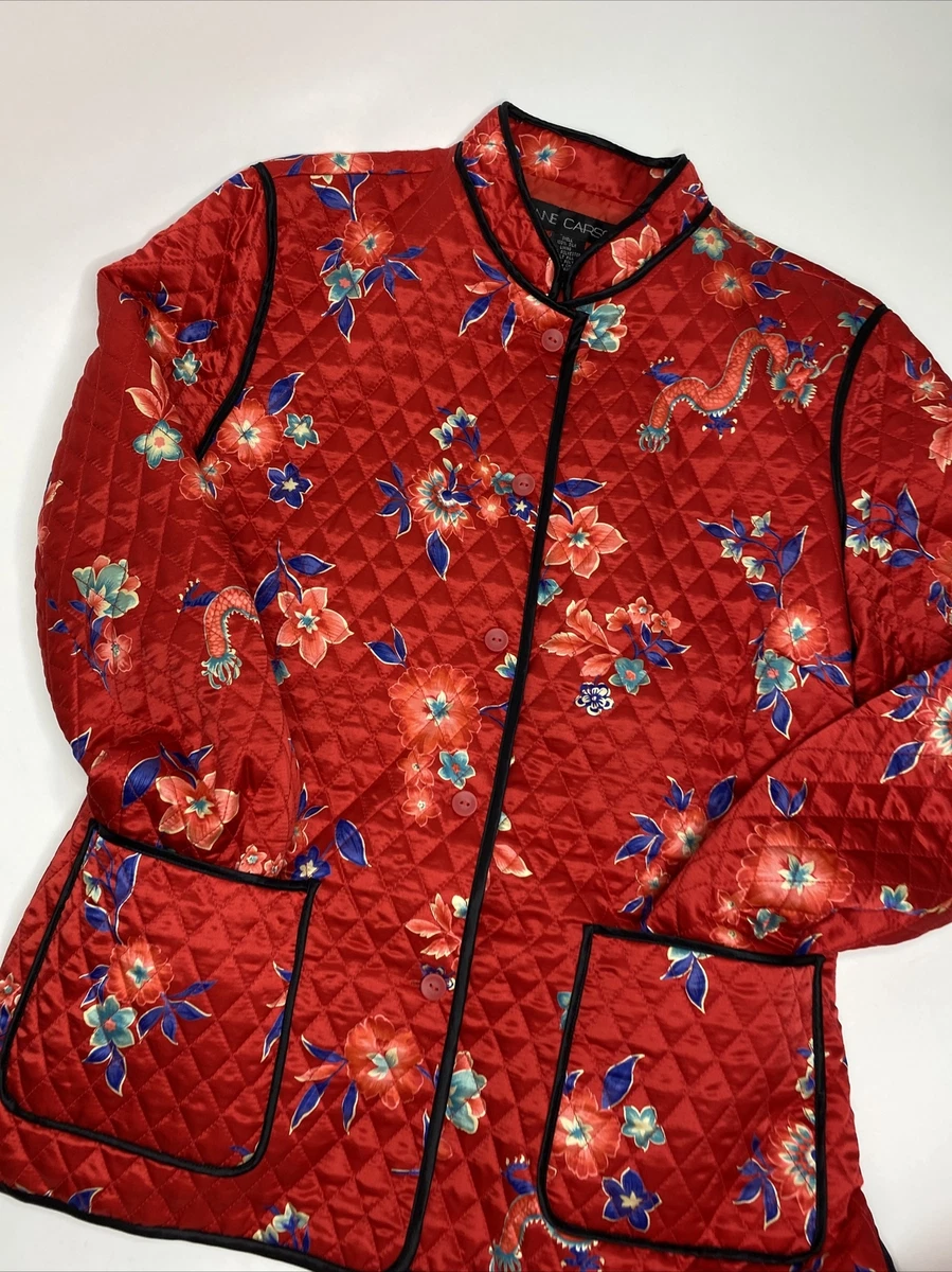 Women's Anne Carson Quilted Silk Japanese Style Jacket •Size L *EUC | eBay