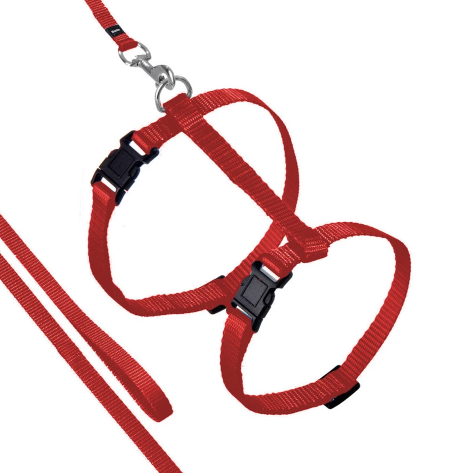 Karlie Katzengeschirr Leine Art Sportiv Plus rot 110 cm verstellbar 22-35 cm