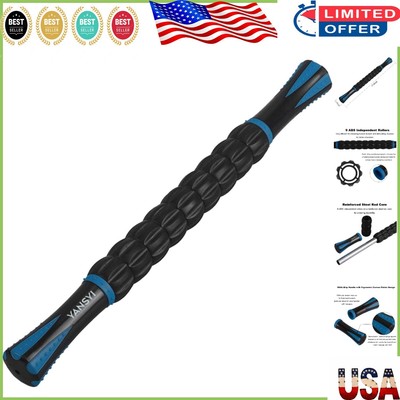 Blue Muscle Roller Stick - Ideal for Sore Muscles, Trigger Points & Recovery