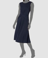 Ralph Lauren Womens Blue Twisted Front Round Neck Cap-Sleeve Dress Size 4