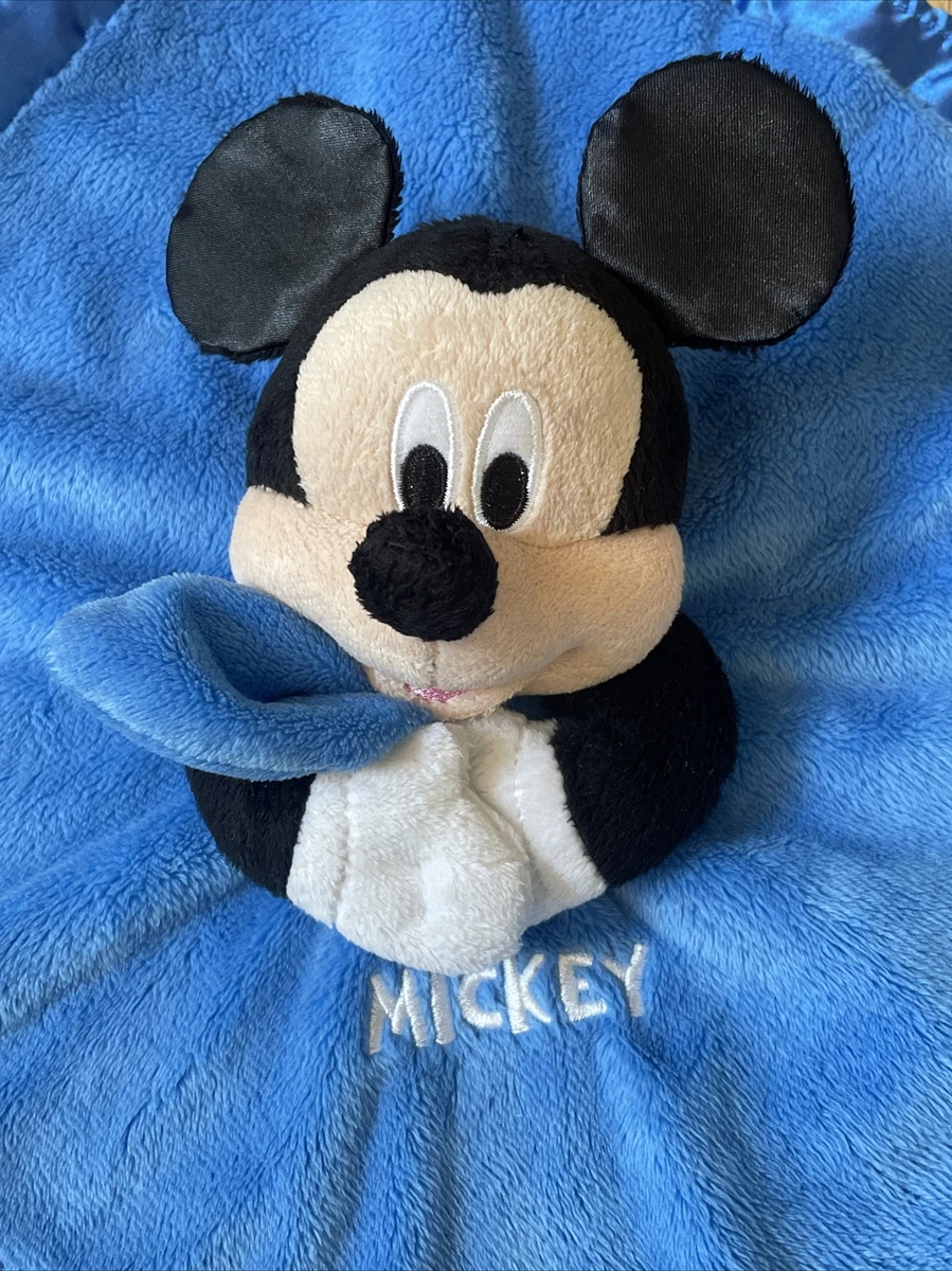 Disney Baby Mickey Mouse Lovey Rattle Security Satin Edge Blanket
