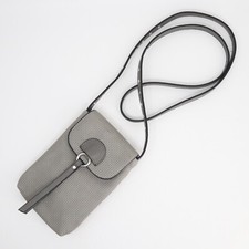 Mellow World Crossbody Mobile Phone Handbag Women Gray Perforated Faux Leather