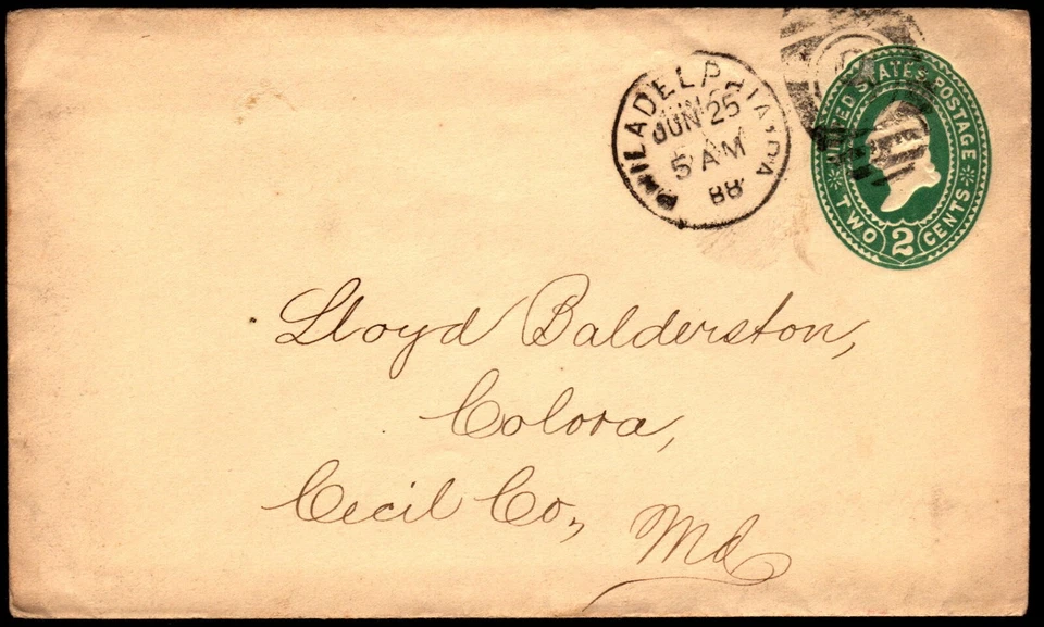 1888 Colora Maryland Star Transit Cancel - Blue - L36297 - Image 2 of 2