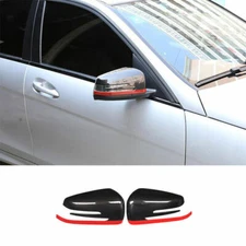 For Benz W204 C-Class 2010-2014 ABS Carbon Red Rear View Side Door Mirror Cover