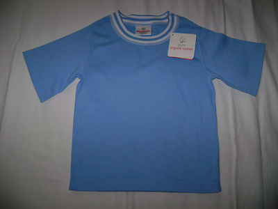 Hanna Andersson Organic Sova Tee Stockholm Blue size 110 NWT